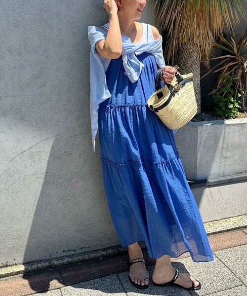 NOLLEY’S（ノーリーズ）の「MY STANDARD シアーシャツ（シャツ/ブラウス・レディース・ネイビー/イエロー/サックスブルー・FREE）」の5枚目の写真