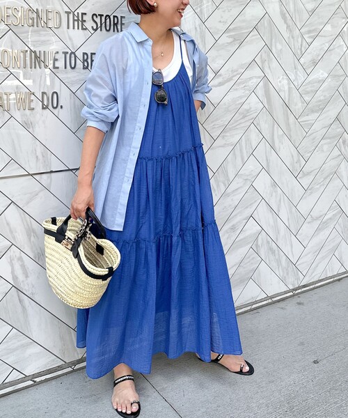 NOLLEY’S（ノーリーズ）の「MY STANDARD シアーシャツ（シャツ/ブラウス・レディース・ネイビー/イエロー/サックスブルー・FREE）」の6枚目の写真