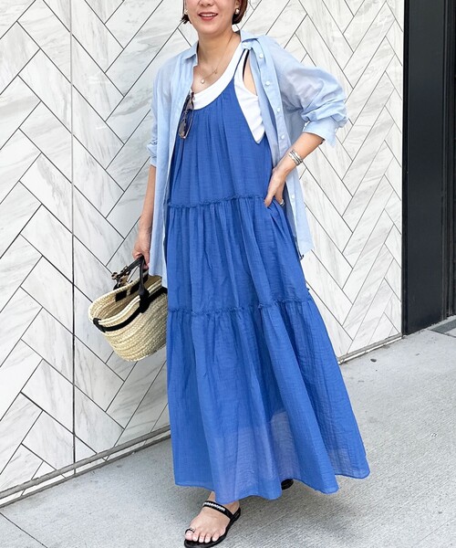 NOLLEY’S（ノーリーズ）の「MY STANDARD シアーシャツ（シャツ/ブラウス・レディース・ネイビー/イエロー/サックスブルー・FREE）」の7枚目の写真