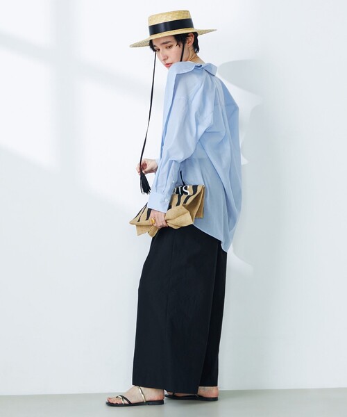 NOLLEY’S（ノーリーズ）の「MY STANDARD シアーシャツ（シャツ/ブラウス・レディース・ネイビー/イエロー/サックスブルー・FREE）」の10枚目の写真