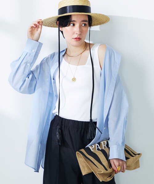 NOLLEY’S（ノーリーズ）の「MY STANDARD シアーシャツ（シャツ/ブラウス・レディース・ネイビー/イエロー/サックスブルー・FREE）」の21枚目の写真