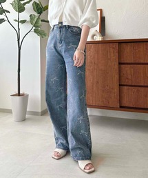【apres jour clair】リボンデニムパンツ【ZOZOTOWN限定アイテム】