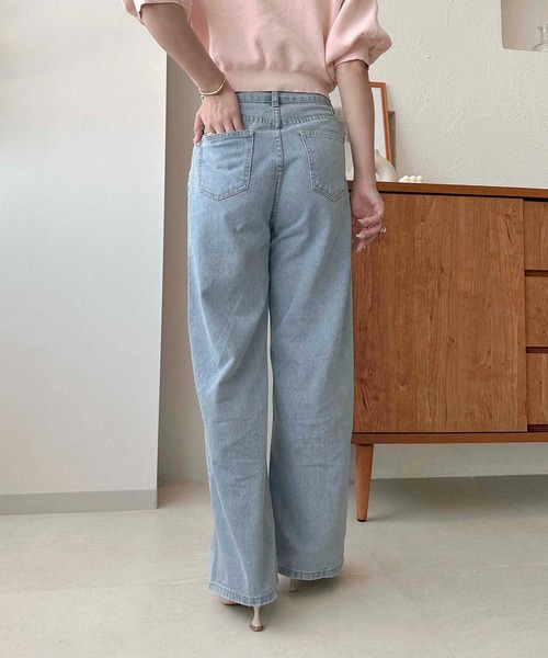 apres jour clair（アプレジュールクレア）の「【apres jour clair】リボンデニムパンツ【ZOZOTOWN限定アイテム】（デニムパンツ・レディース・ライトブルー/インディゴブルー・LARGE/MEDIUM/SMALL）」の11枚目の写真