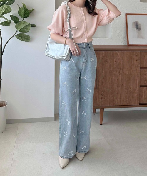 apres jour clair（アプレジュールクレア）の「【apres jour clair】リボンデニムパンツ【ZOZOTOWN限定アイテム】（デニムパンツ・レディース・ライトブルー/インディゴブルー・LARGE/MEDIUM/SMALL）」の13枚目の写真