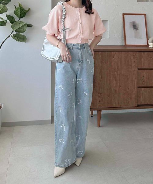 apres jour clair（アプレジュールクレア）の「【apres jour clair】リボンデニムパンツ【ZOZOTOWN限定アイテム】（デニムパンツ・レディース・ライトブルー/インディゴブルー・LARGE/MEDIUM/SMALL）」の14枚目の写真