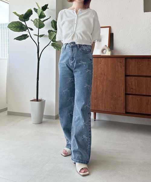 apres jour clair（アプレジュールクレア）の「【apres jour clair】リボンデニムパンツ【ZOZOTOWN限定アイテム】（デニムパンツ・レディース・ライトブルー/インディゴブルー・LARGE/MEDIUM/SMALL）」の22枚目の写真