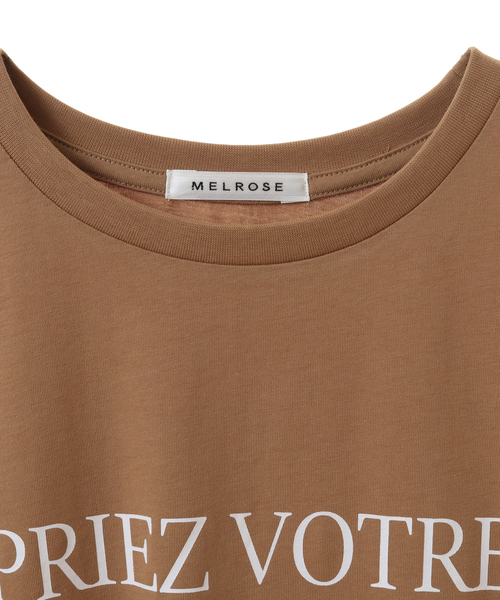 SOFFITTO(ソフィット)の「USAコットン天竺接触冷感ロゴプリントTシャツ(取り扱い店舗限定)(Tシャツ/カットソー・レディース・オフホワイト/グレイッシュベージュ/ブラック/キャメル・FREE)」の6枚目の写真