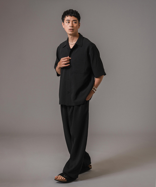 EDIFICE（エディフィス）の「T/E(ティー/イー) M-52 ワイドトラウザー（スラックス・メンズ・ブラック/ネイビー・MEDIUM/LARGE）」の4枚目の写真