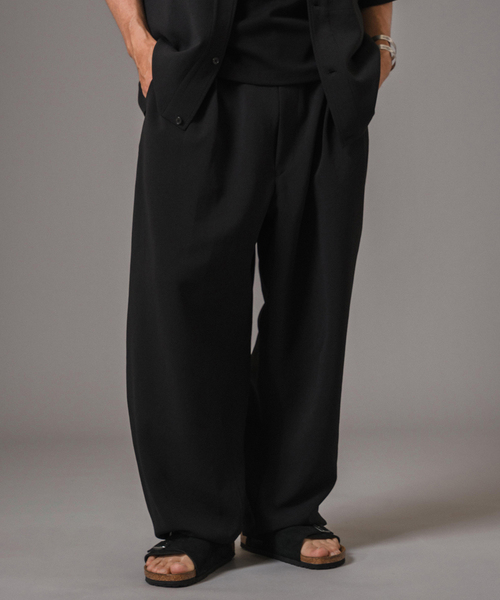 EDIFICE（エディフィス）の「T/E(ティー/イー) M-52 ワイドトラウザー（スラックス・メンズ・ブラック/ネイビー・MEDIUM/LARGE）」の6枚目の写真