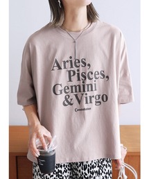 配色ロゴプリント半袖Tシャツ