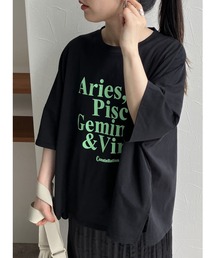 配色ロゴプリント半袖Tシャツ