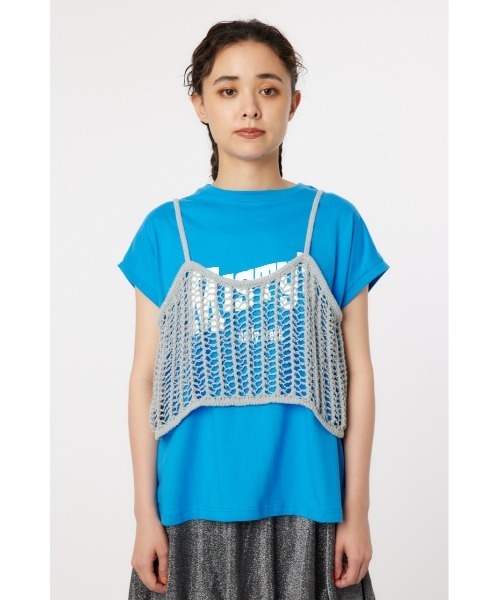 RODEO CROWNS WIDE BOWL（ロデオクラウンズワイドボウル）の「ラメニットメッシュビスチェ（ベスト・レディース・シルバー/ライム/ブラック/ピンク・FREE）」の20枚目の写真