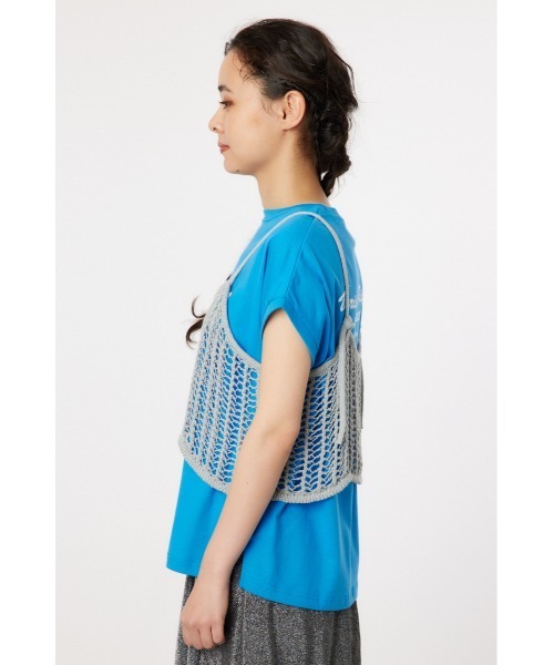 RODEO CROWNS WIDE BOWL（ロデオクラウンズワイドボウル）の「ラメニットメッシュビスチェ（ベスト・レディース・シルバー/ライム/ブラック/ピンク・FREE）」の19枚目の写真