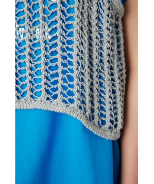 RODEO CROWNS WIDE BOWL（ロデオクラウンズワイドボウル）の「ラメニットメッシュビスチェ（ベスト・レディース・シルバー/ライム/ブラック/ピンク・FREE）」の14枚目の写真