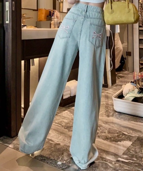 Frene バックリボンデザインデニムパンツ 予約]バックリボンデザインデニムパンツ – Frene