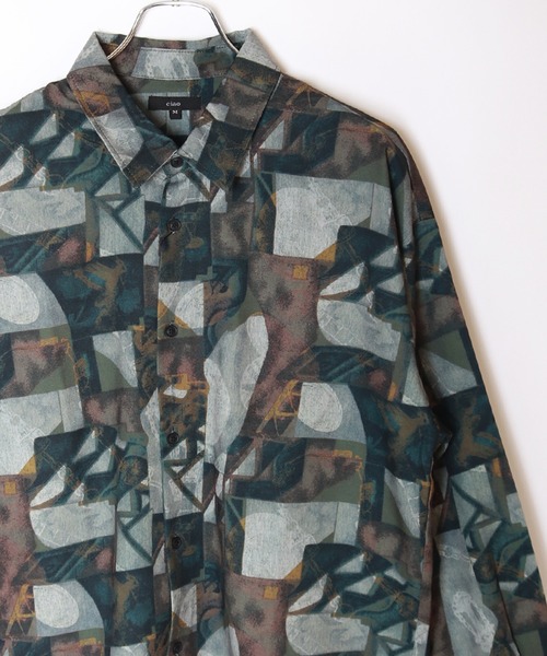 WESTSEA(ウエストシー)の「ルーズサイズ 長袖 とろみシャツ 総柄(シャツ/ブラウス・メンズ・ブラウン/ホワイト/ブラック系その他2/ブラック/グレー系その他2/ホワイト系その他2/ブルー/ブラック系その他/ブラウン系その他/グレー系その他/ホワイト系その他/グレー/ブラック系その他3/ブラウン系その他2/ブラック系その他5/グレー系その他3/ネイビー/ブラウン系その他3/ブラック系その他4/ホワイト系その他3/ブラック系その他6/グレー系その他4/ダークベージュ・M/L)」の18枚目の写真