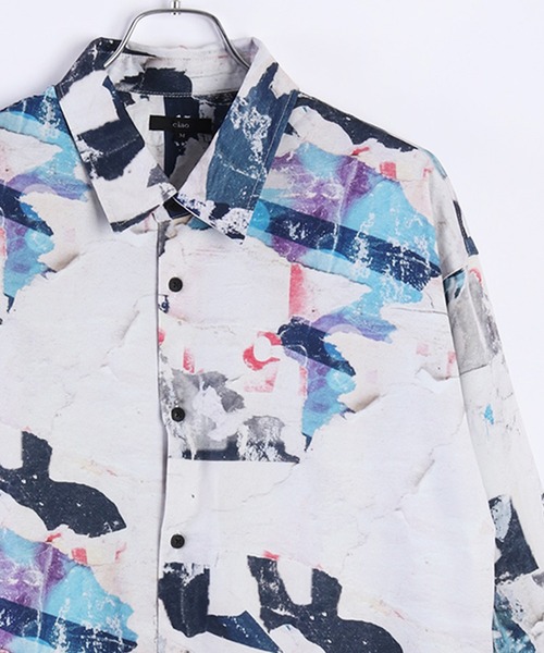 WESTSEA(ウエストシー)の「ルーズサイズ 長袖 とろみシャツ 総柄(シャツ/ブラウス・メンズ・ブラウン/ホワイト/ブラック系その他2/ブラック/グレー系その他2/ホワイト系その他2/ブルー/ブラック系その他/ブラウン系その他/グレー系その他/ホワイト系その他/グレー/ブラック系その他3/ブラウン系その他2/ブラック系その他5/グレー系その他3/ネイビー/ブラウン系その他3/ブラック系その他4/ホワイト系その他3/ブラック系その他6/グレー系その他4/ダークベージュ・M/L)」の22枚目の写真