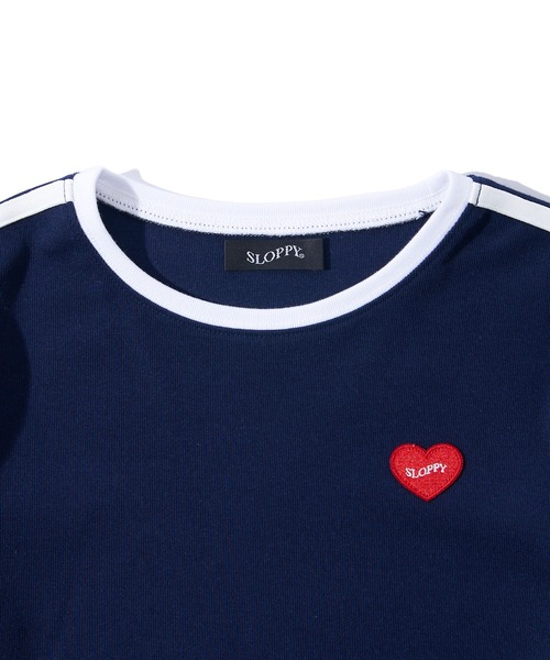 WHO'S WHO gallery（フーズフーギャラリー）の「＊2024AW 新色登場＊【SLOPPY/スロッピー】ハートライントップス（Tシャツ/カットソー・レディース・ブルー系その他/レッド系その他/レッド/グレー/ブラック系その他/ネイビー/カーキ/ブラック/オフホワイト・FREE）」の13枚目の写真