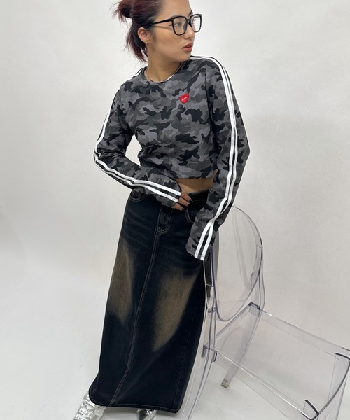 WHO'S WHO gallery（フーズフーギャラリー）の「＊2024AW 新色登場＊【SLOPPY/スロッピー】ハートライントップス（Tシャツ/カットソー・レディース・ブルー系その他/レッド系その他/レッド/グレー/ブラック系その他/ネイビー/カーキ/ブラック/オフホワイト・FREE）」の19枚目の写真