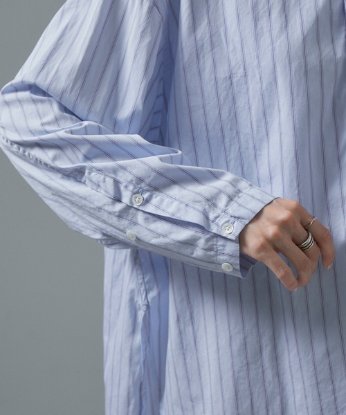 SALON adam et rope'（サロン アダム エ ロペ）の「【Americana（アメリカーナ）】タイプライターロングシャツ/ストライプ（シャツ/ブラウス・レディース・ブルー系その他4・FREE）」の13枚目の写真