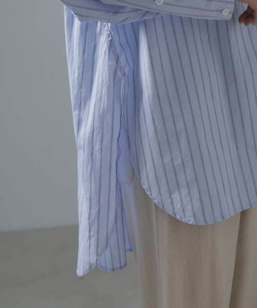 SALON adam et rope'（サロン アダム エ ロペ）の「【Americana（アメリカーナ）】タイプライターロングシャツ/ストライプ（シャツ/ブラウス・レディース・ブルー系その他4・FREE）」の14枚目の写真