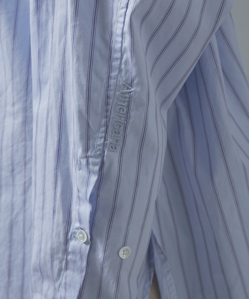 SALON adam et rope'（サロン アダム エ ロペ）の「【Americana（アメリカーナ）】タイプライターロングシャツ/ストライプ（シャツ/ブラウス・レディース・ブルー系その他4・FREE）」の15枚目の写真