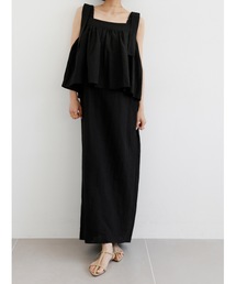 linen ruffle onepiece