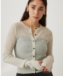 crie conforto | シアーリブニットカーデ(カーディガン/ボレロ)