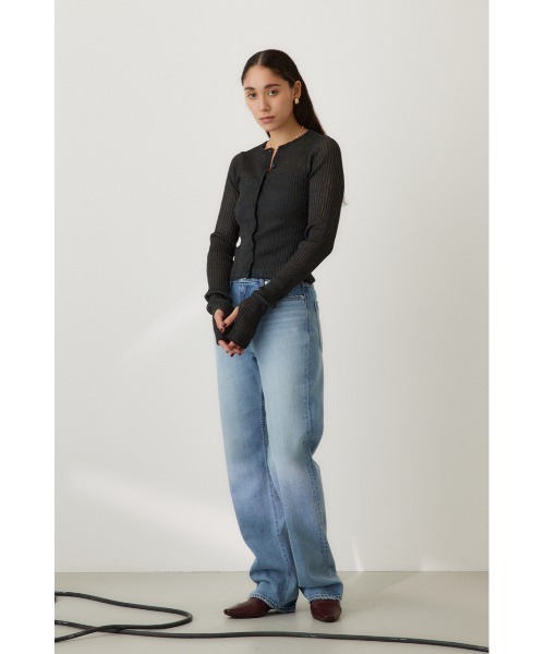 crie conforto（クリーコンフォルト）の「シアーリブニットカーデ（カーディガン/ボレロ・レディース・ブラック系その他/ミント/ホワイト/ライトブルー・FREE）」の7枚目の写真