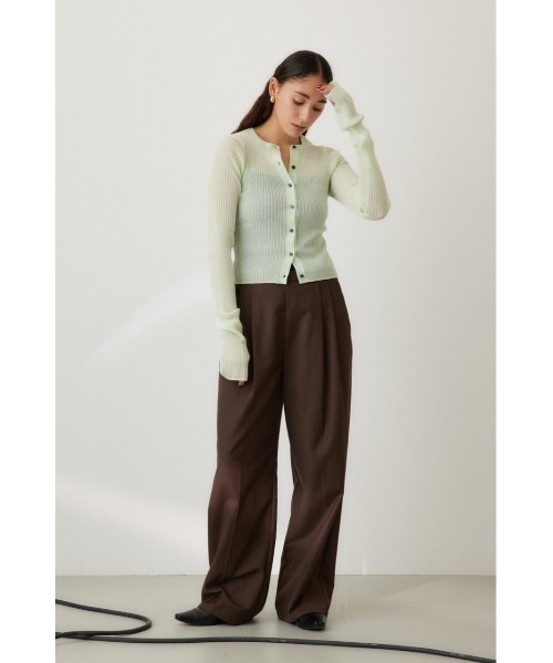 crie conforto（クリーコンフォルト）の「シアーリブニットカーデ（カーディガン/ボレロ・レディース・ブラック系その他/ミント/ホワイト/ライトブルー・FREE）」の13枚目の写真