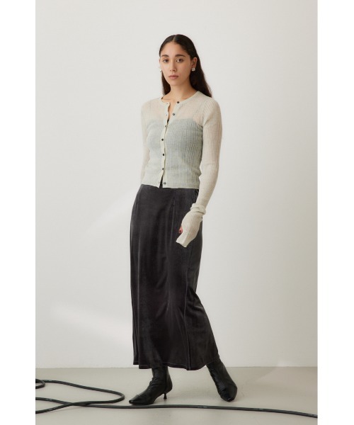 crie conforto（クリーコンフォルト）の「シアーリブニットカーデ（カーディガン/ボレロ・レディース・ブラック系その他/ミント/ホワイト/ライトブルー・FREE）」の16枚目の写真