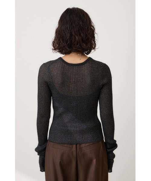 crie conforto（クリーコンフォルト）の「シアーリブニットカーデ（カーディガン/ボレロ・レディース・ブラック系その他/ミント/ホワイト/ライトブルー・FREE）」の20枚目の写真