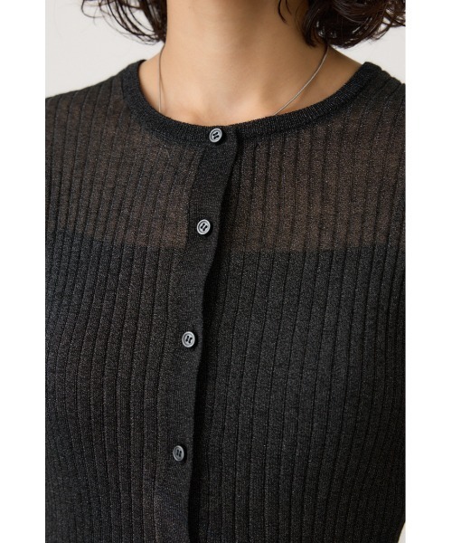 crie conforto（クリーコンフォルト）の「シアーリブニットカーデ（カーディガン/ボレロ・レディース・ブラック系その他/ミント/ホワイト/ライトブルー・FREE）」の21枚目の写真