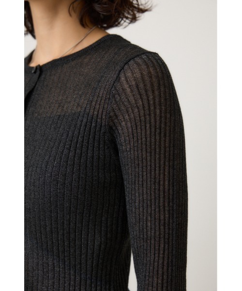 crie conforto（クリーコンフォルト）の「シアーリブニットカーデ（カーディガン/ボレロ・レディース・ブラック系その他/ミント/ホワイト/ライトブルー・FREE）」の22枚目の写真