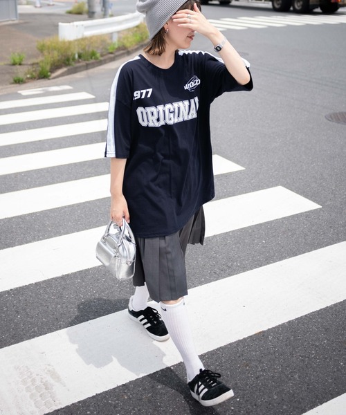 WEGO（ウィゴー）の「WEGO/ORGゲームビッグTシャツ（Tシャツ/カットソー・レディース・ネイビー/ホワイト・FREE）」の7枚目の写真