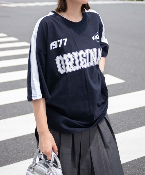 WEGO（ウィゴー）の「WEGO/ORGゲームビッグTシャツ（Tシャツ/カットソー・レディース・ネイビー/ホワイト・FREE）」の3枚目の写真