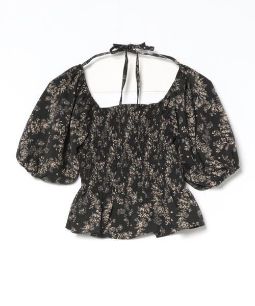 GORGE(ゴージ)の「《ボタニカル柄×シャーリング》レディース 半袖ブラウス フェミニン ガーリー 春夏秋(シャツ/ブラウス・レディース・アイボリー/ブラック/ブラウン・F)」の11枚目の写真