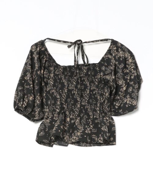 GORGE(ゴージ)の「《ボタニカル柄×シャーリング》レディース 半袖ブラウス フェミニン ガーリー 春夏秋(シャツ/ブラウス・レディース・アイボリー/ブラック/ブラウン・F)」の15枚目の写真