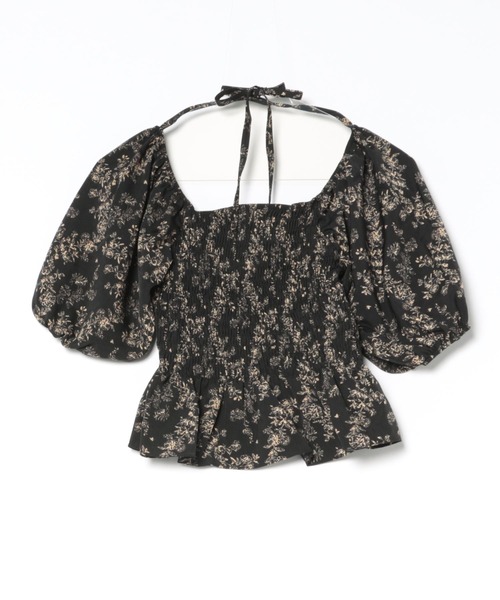 GORGE(ゴージ)の「《ボタニカル柄×シャーリング》レディース 半袖ブラウス フェミニン ガーリー 春夏秋(シャツ/ブラウス・レディース・アイボリー/ブラック/ブラウン・F)」の13枚目の写真
