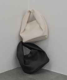 ラウンドハンドバッグ / ミニバッグ 大人カジュアル シンプル きれいめ 韓国 お呼ばれ アイボリー 白 ホワイト ブラック 黒