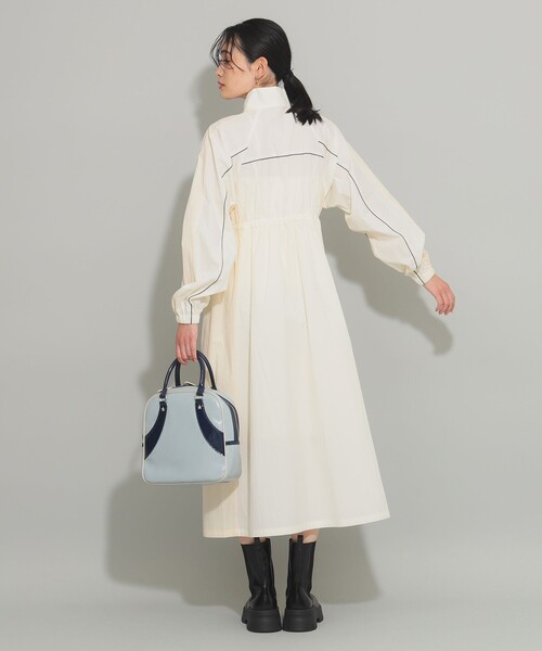 Ray BEAMS(レイビームス)の「トラック スーツ コート ワンピース(ワンピース・レディース・オフホワイト/ブラック・ONE SIZE)」の7枚目の写真