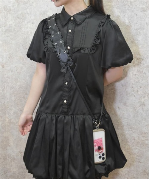 axes femme POETIQUE（アクシーズファムポエティック）の「レースアップリボンストラップ（スマホグッズ・レディース・ブラック/ホワイト/ピンク・FREE）」の3枚目の写真