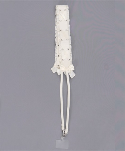 axes femme POETIQUE（アクシーズファムポエティック）の「レースアップリボンストラップ（スマホグッズ・レディース・ブラック/ホワイト/ピンク・FREE）」の5枚目の写真