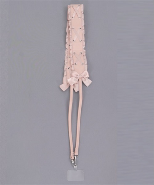 axes femme POETIQUE（アクシーズファムポエティック）の「レースアップリボンストラップ（スマホグッズ・レディース・ブラック/ホワイト/ピンク・FREE）」の13枚目の写真