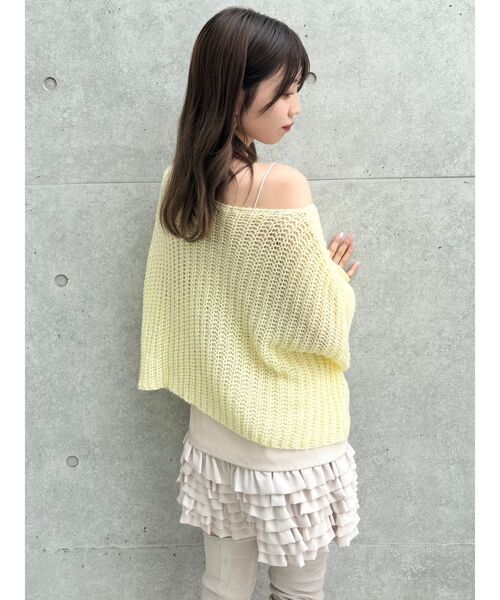 dazzlin（ダズリン）の「モヘアライクビッグリボンニット（ニット/セーター・レディース・ピンク/グリーン/オレンジ/イエロー/パープル/オフホワイト/ブルー・FREE）」の13枚目の写真