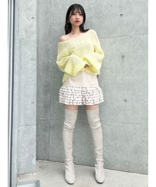 dazzlin（ダズリン）の「モヘアライクビッグリボンニット（ニット/セーター・レディース・ピンク/グリーン/オレンジ/イエロー/パープル/オフホワイト/ブルー・FREE）」の17枚目の写真