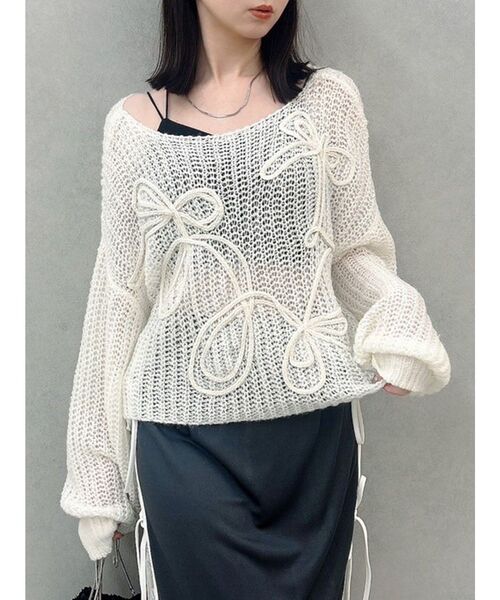 dazzlin（ダズリン）の「モヘアライクビッグリボンニット（ニット