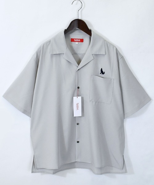 【セール】別注【Healthknit Product】one point stitch open collar shirt/ワンポイント刺繍 オープンカラーシャツ（シャツ/ブラウス）｜Healthknit Product（ヘルスニットプロダクト）