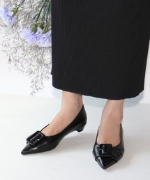 ポインテッドバックルパンプス【低反発スポンジ入り】