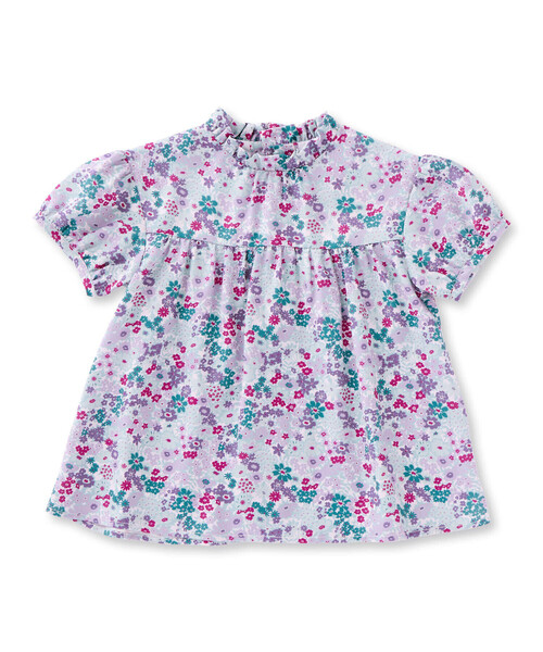 BeBe（ベベ）の「【お揃い】サテンフローラルパフスリーブブラウス(90~150cm)（シャツ/ブラウス・キッズ・パープル系その他・150cm/120cm/130cm/110cm/140cm/90cm/100cm）」の7枚目の写真